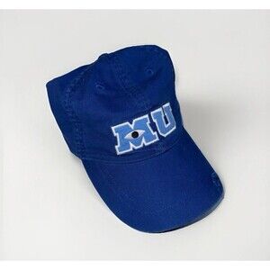 Monster University Adult Strapback Hat Blue OS Adjustable Distressed Disney